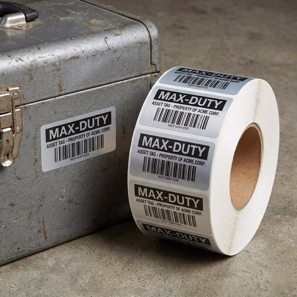 Heavy Duty Industrial Roll Labels For High Speed Logistics And Machinery.