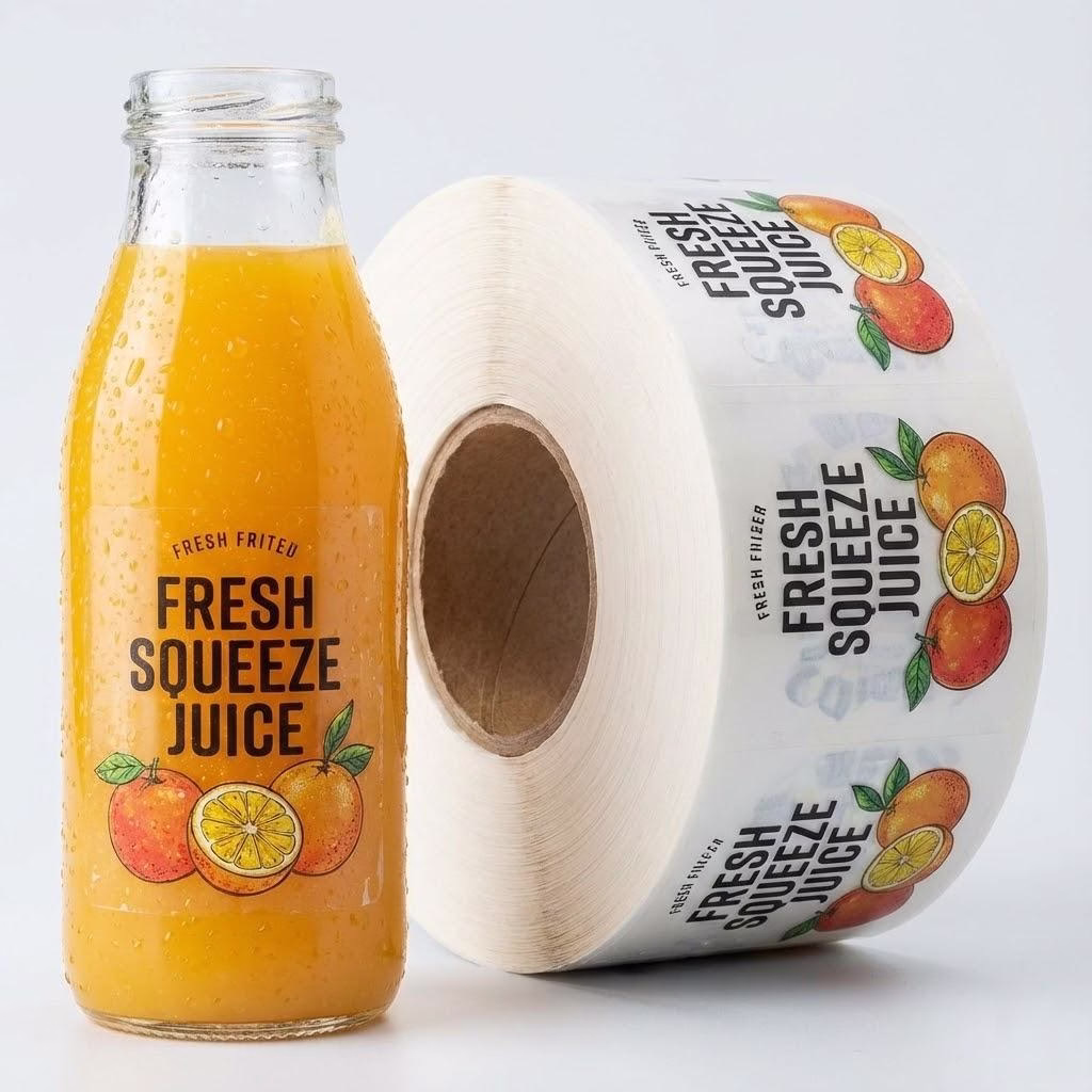 Moisture Resistant Custom Beverage Roll Labels For Glass Bottles In Cold Environments.