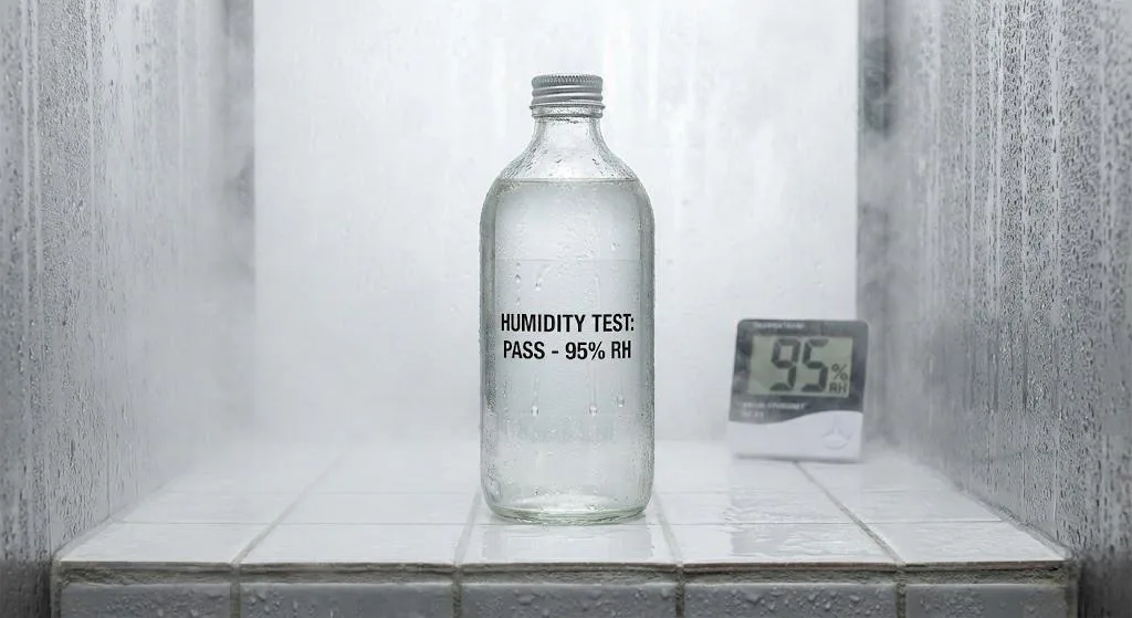 Waterproof Label Passing 95% Rh High Humidity Adhesion Test In Steam Environment.