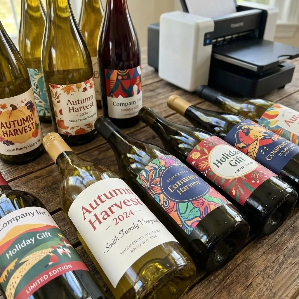 Assorted Wine Bottles Featuring Personalized Private Labels For Seasonal Releases And Corporate Gifts.
