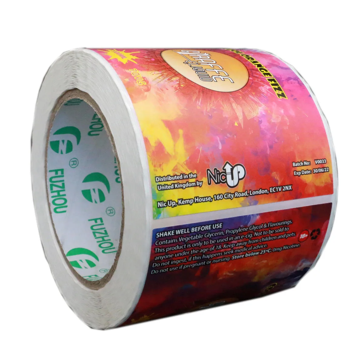 Die Cut Organic Fruit Stickers On A Roll Showing Custom Shapes For Fresh Produce