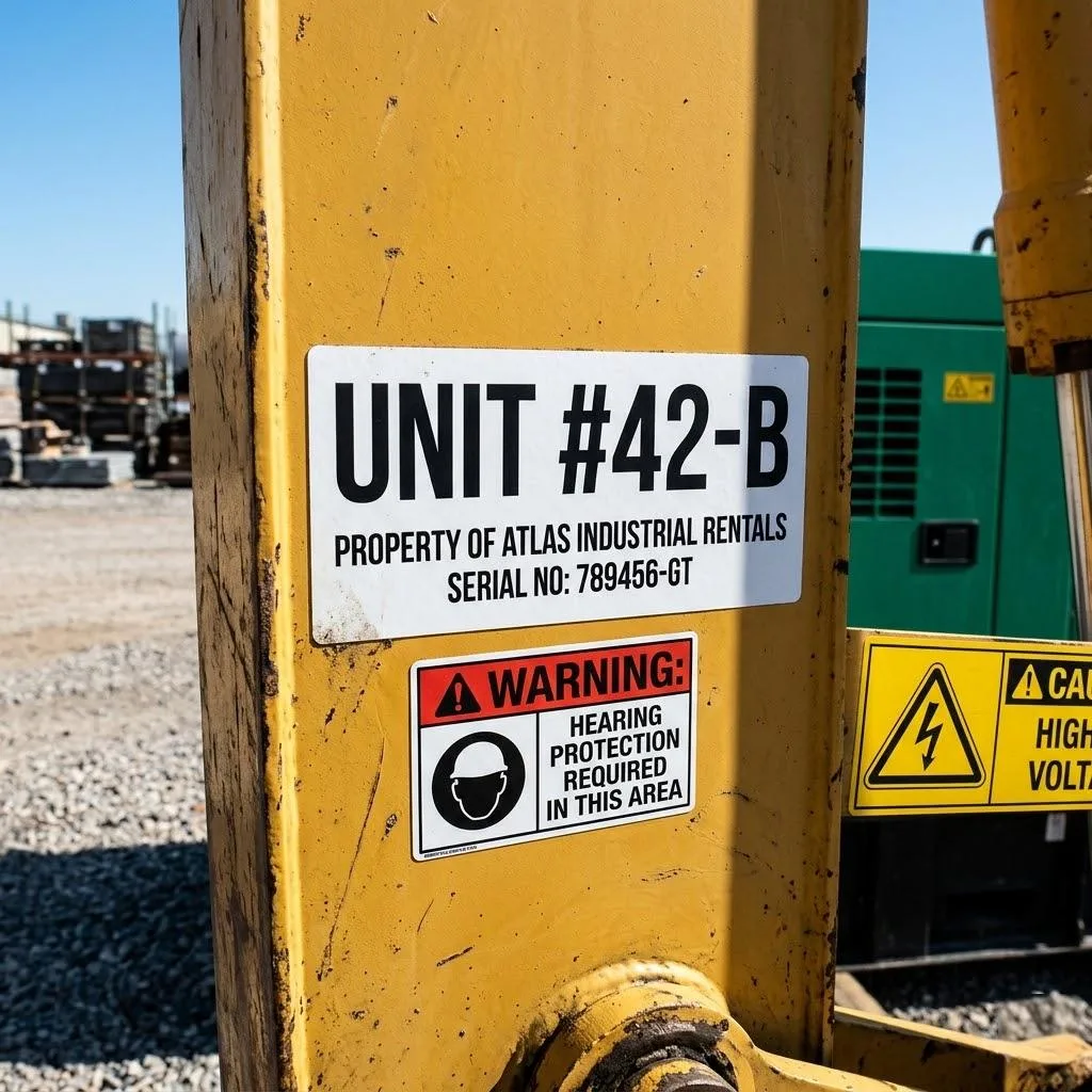 Durable Industrial Vinyl Decals And Safety Stickers For Outdoor Equipment.