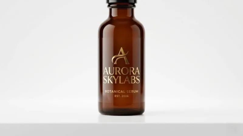 High End Glass Cosmetic Bottle With A Perfectly Applied Clear No Label Look Bopp Label Showing Zero Bubbles Or Haze.