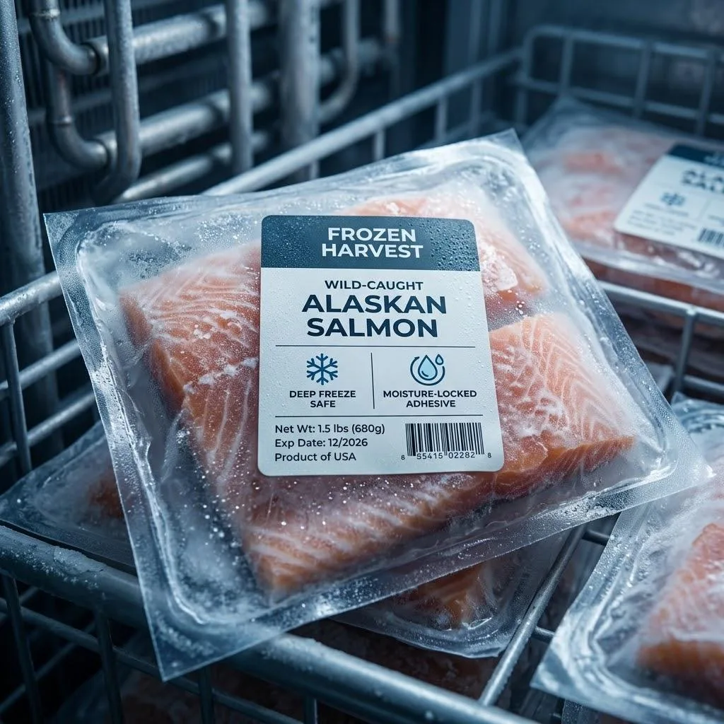 Waterproof Cold Chain Food Labels For Frozen Packaging In Deep Freeze Storage.