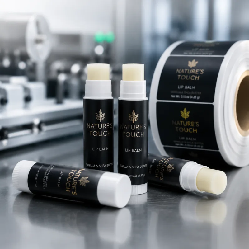 Close Up Lip Balm Tubes With Zero Gap Label Wrap