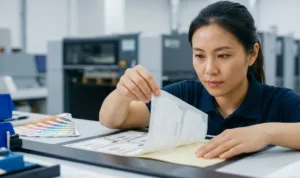 Skilled Chinese Technician Demonstrating The Professional 180 Degree Peel Technique For Manual Label
