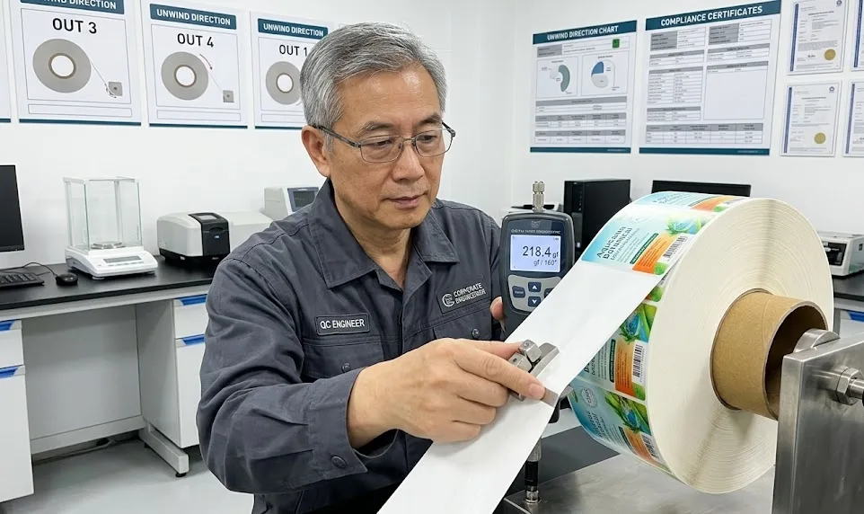 Technician verifying serialized database at digital prepress workstation