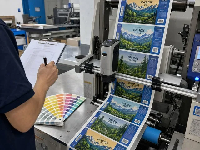Spectrophotometer color QC for beer labels