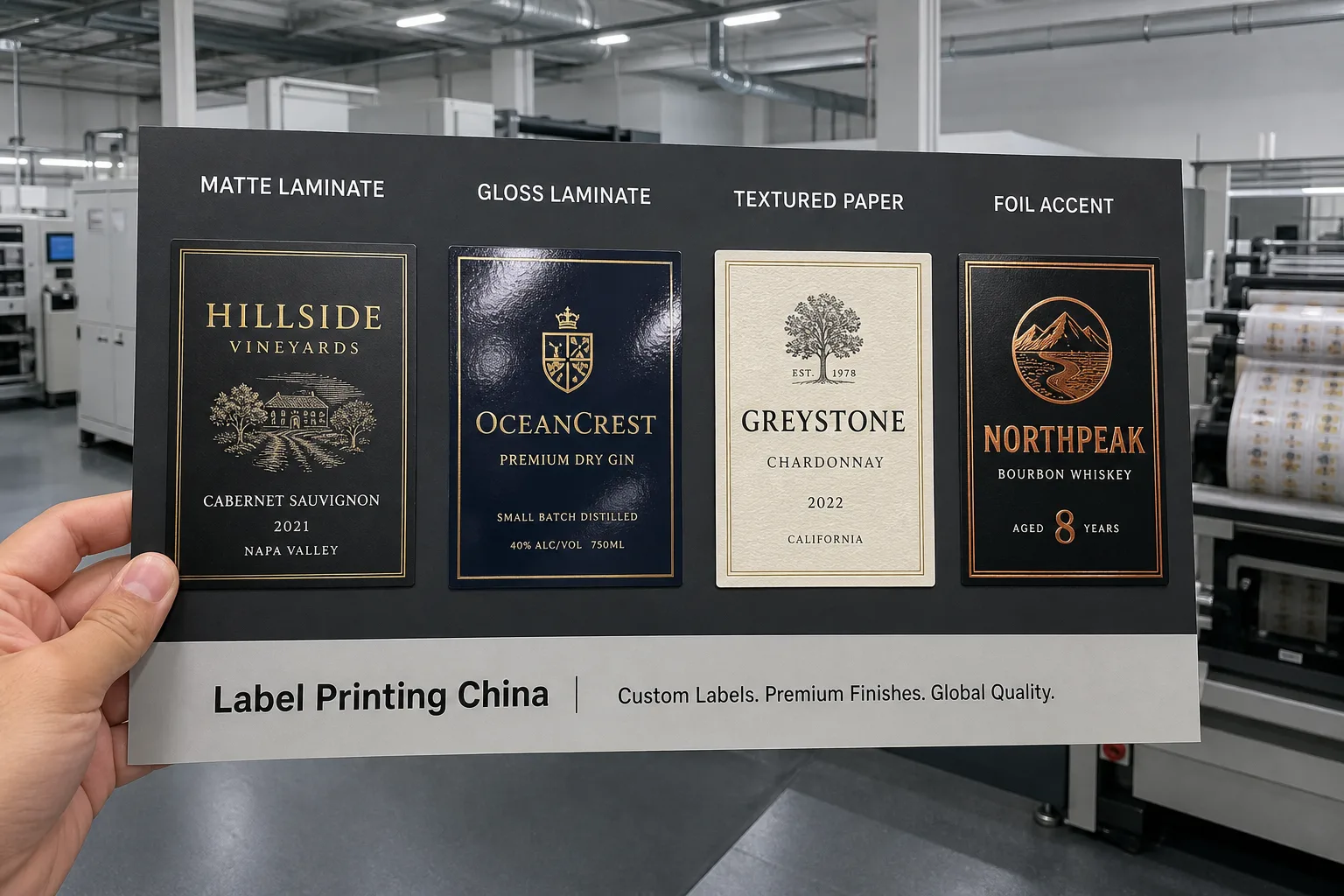Beverage Label Finish Combo Comparison Board