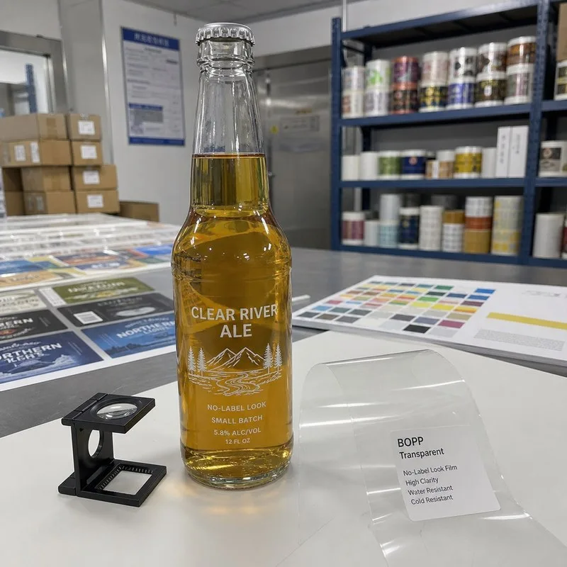 Clear BOPP no-label look on craft beer bottle