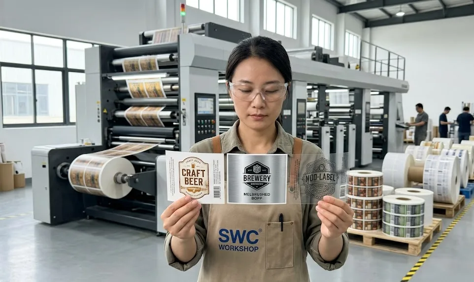craft beer can labels material comparison three BOPP finishes on cans in taproom
