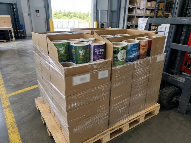 Export packing of beer label rolls