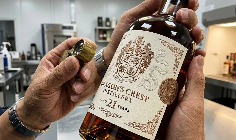 Embossed Debossed Texture Premium Liquor Bottle Labels Tactile Relief Design