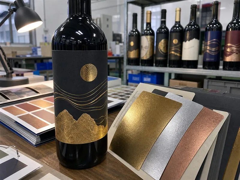 Metallic foil beverage label premium