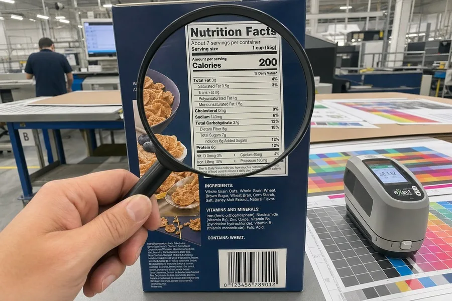 Nutrition facts food label printing quality