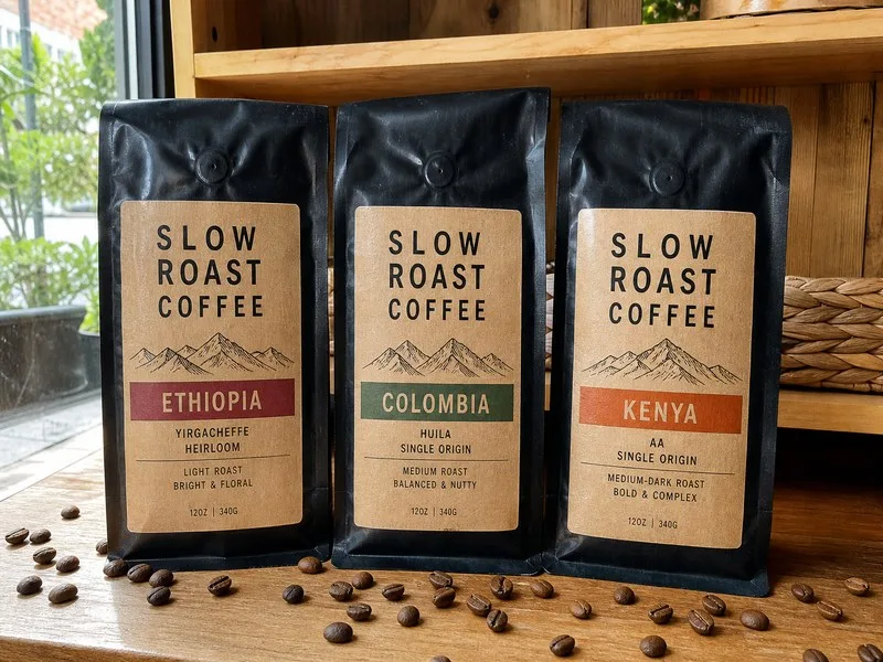 artisan coffee bags laminated kraft labels
