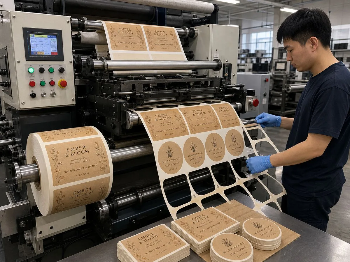 Servo die-cutting machine for custom candle labels