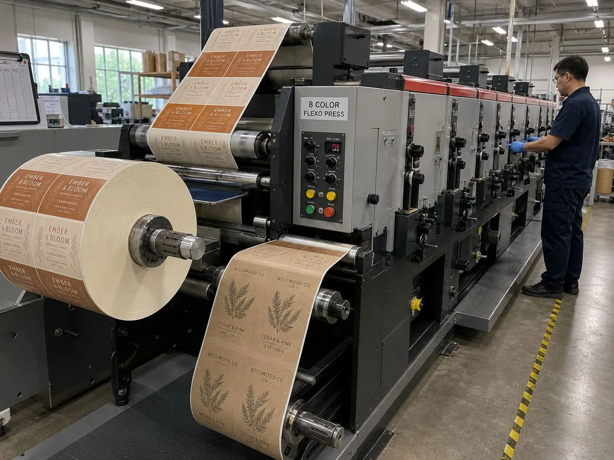 Flexo and digital label press lines for candle labels