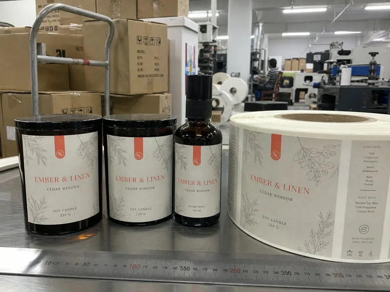 candle jar matte labels