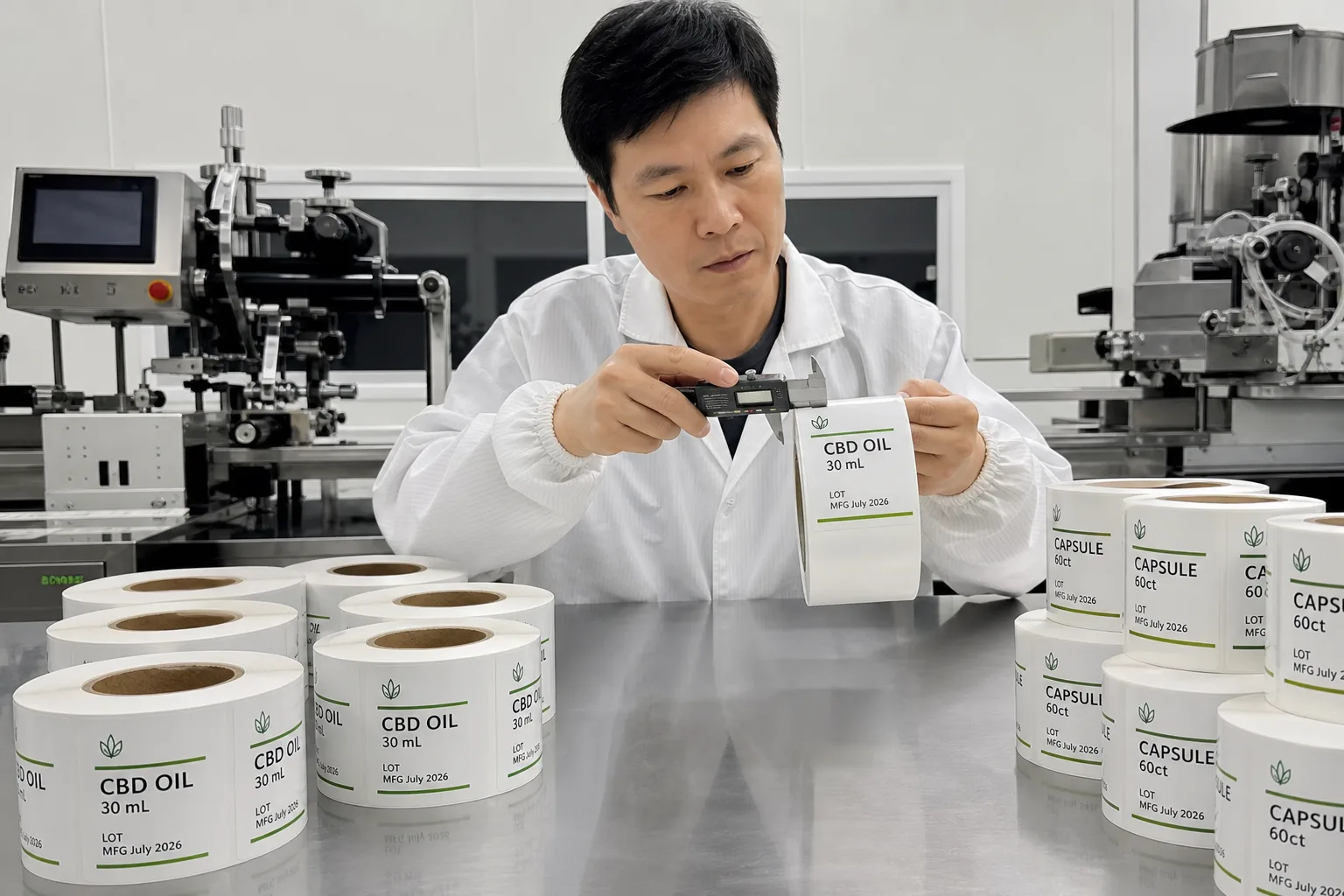 Chinese Qc Checks Small Batch Supplement Label Rolls