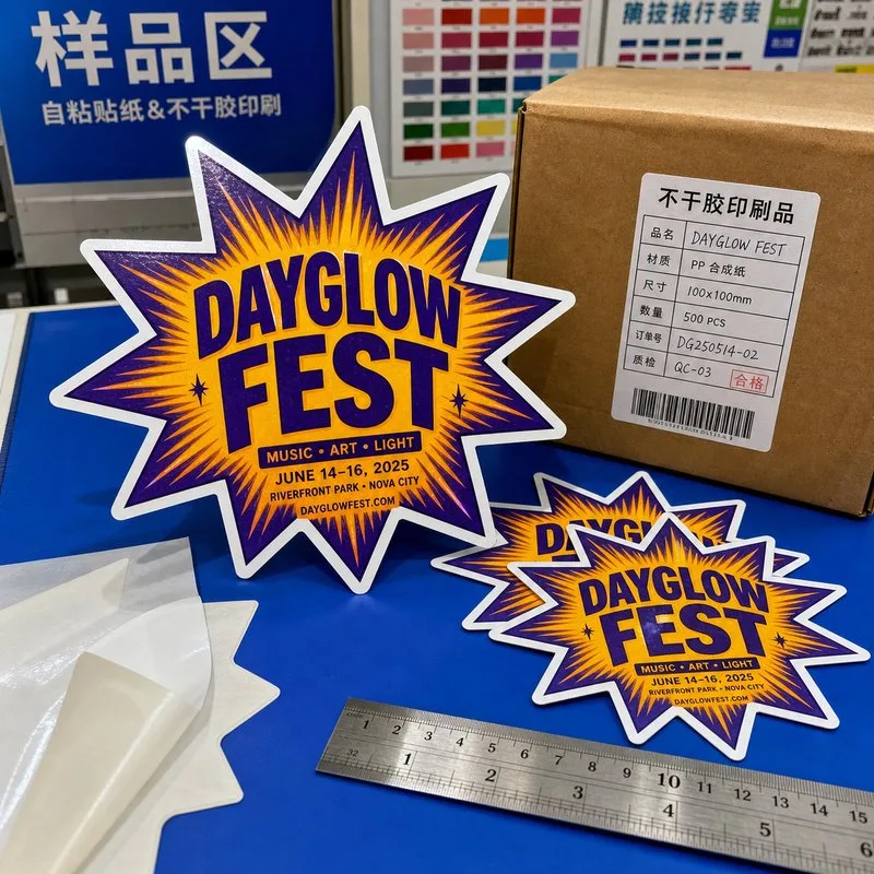 custom die cut star burst sticker