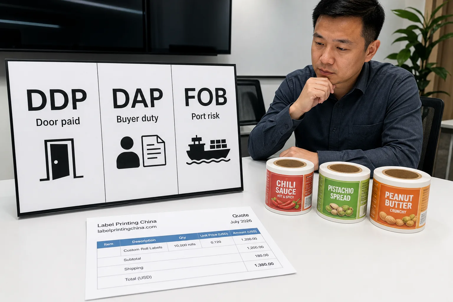 Ddp Dap Fob Comparison Board Label Rolls