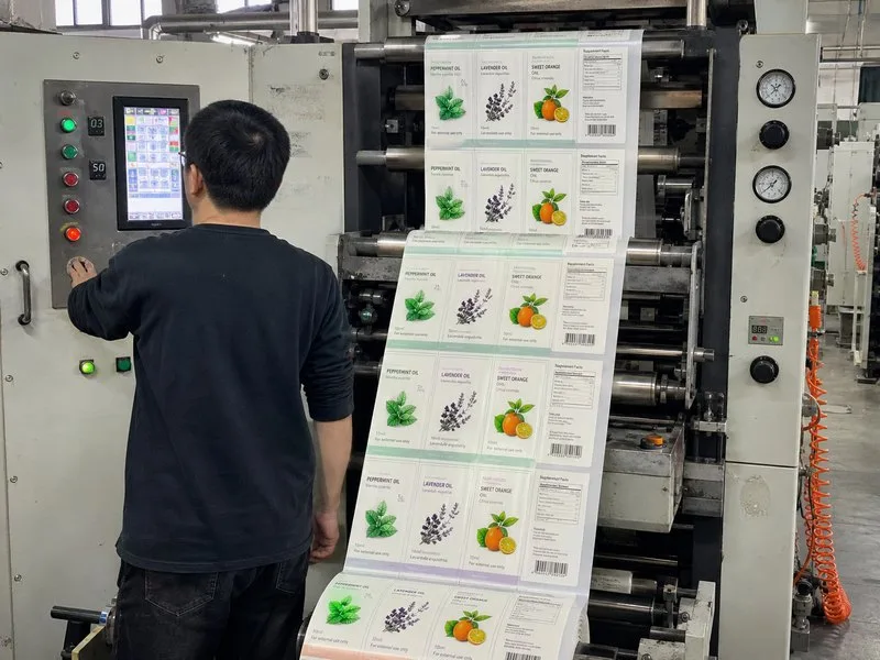 digital flexo press essential oil labels