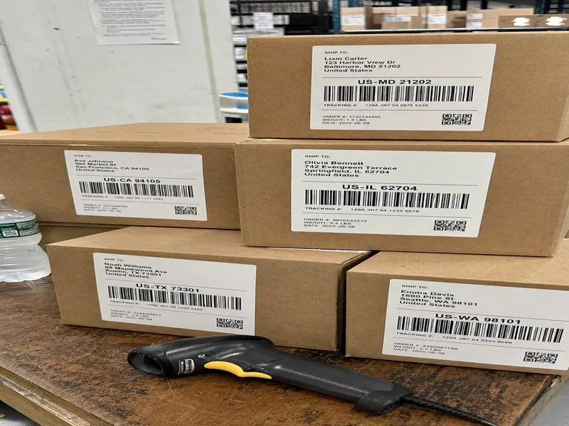 ecommerce parcels thermal transfer shipping labels