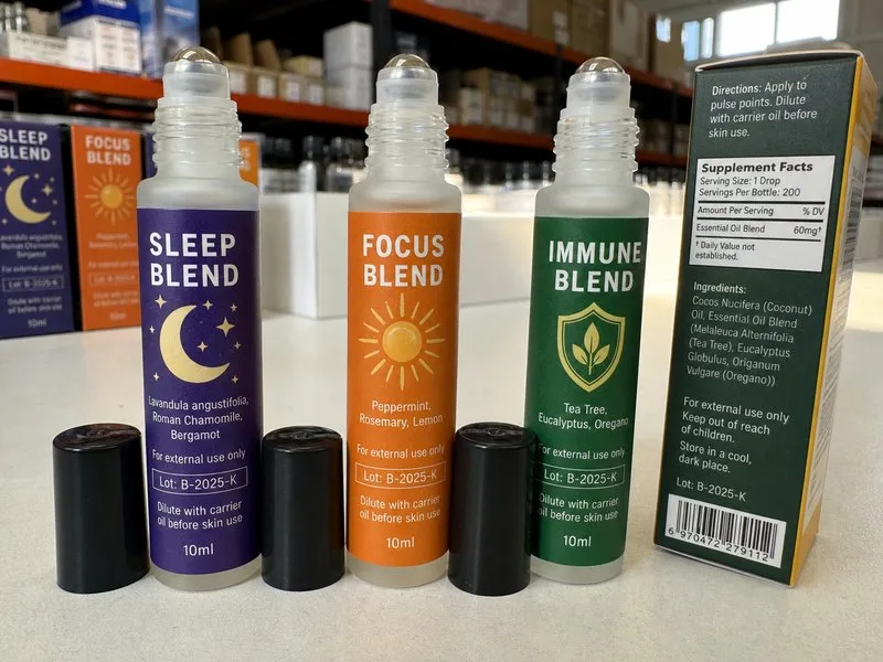 essential oil blend bottle labels