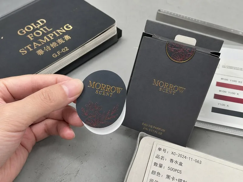 foil stamped custom sticker printing