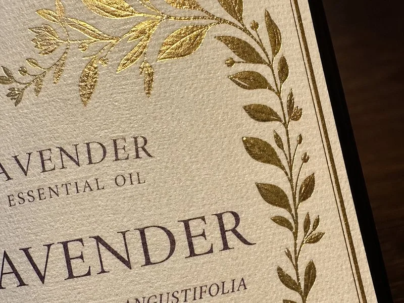gold foil stamping essential oil label