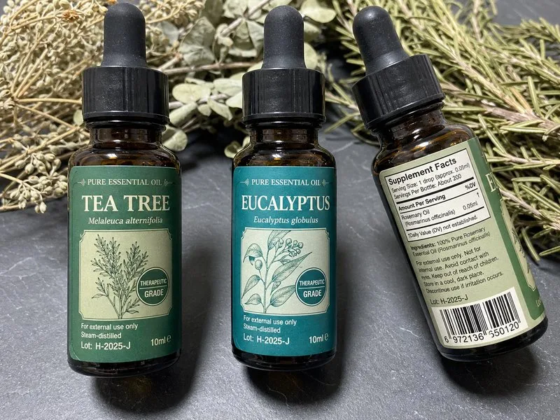 herbaceous family essential oil labels