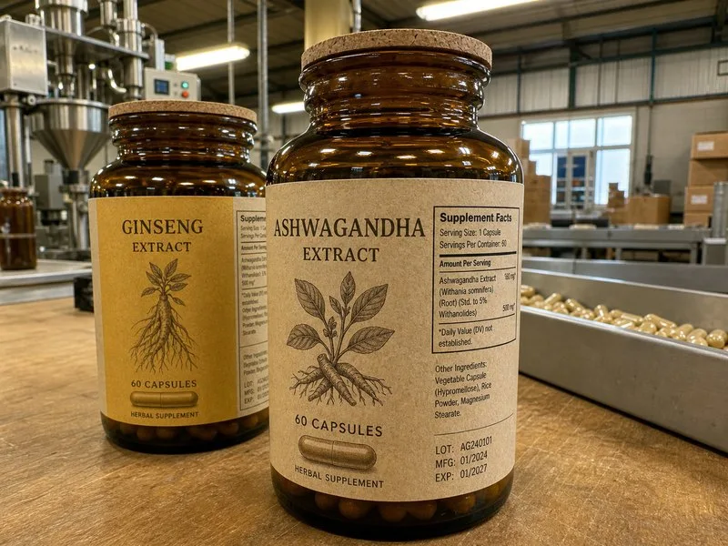 Herbal botanical kraft label