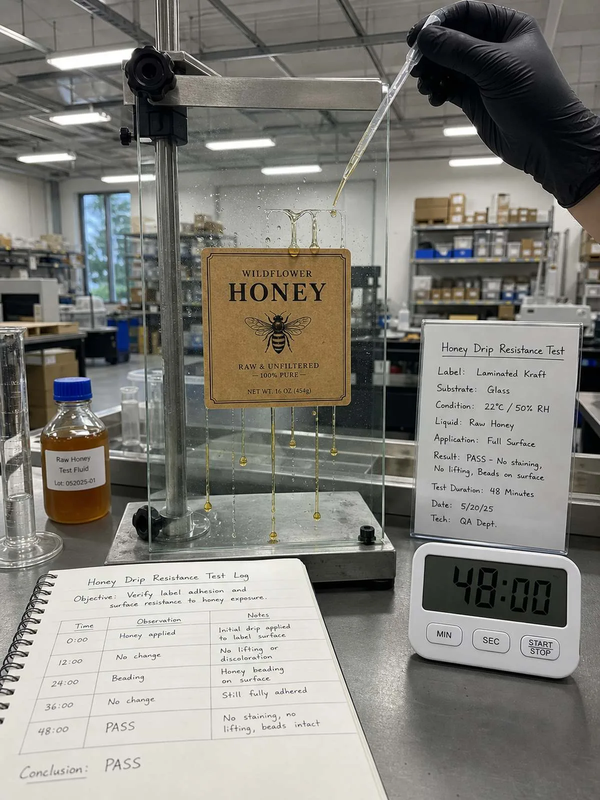 Uncoated kraft label peeling