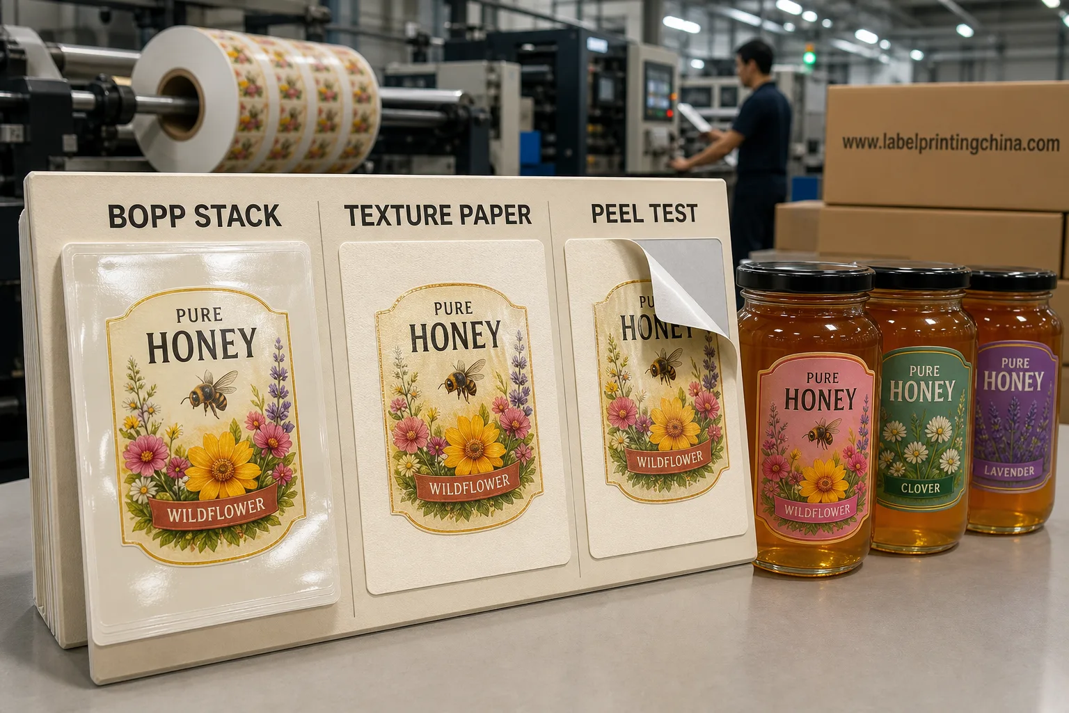 Honey Label Material Stack Comparison