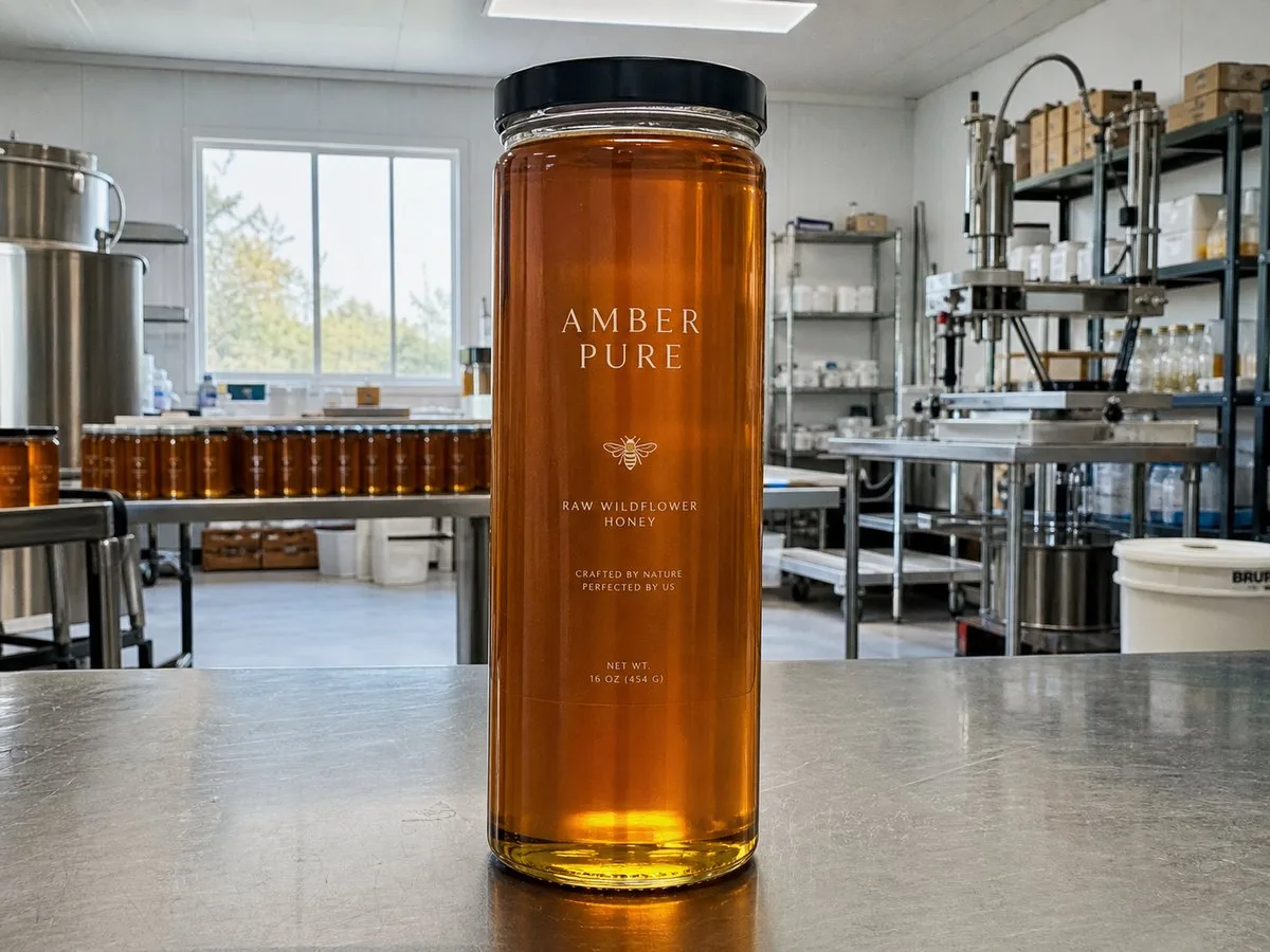 Clear BOPP no-label look on honey jar