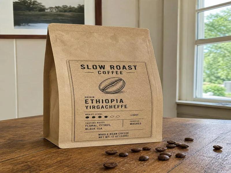 kraft paper label coffee bag