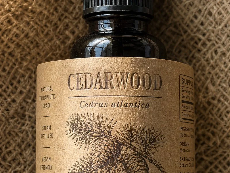 kraft paper texture essential oil label