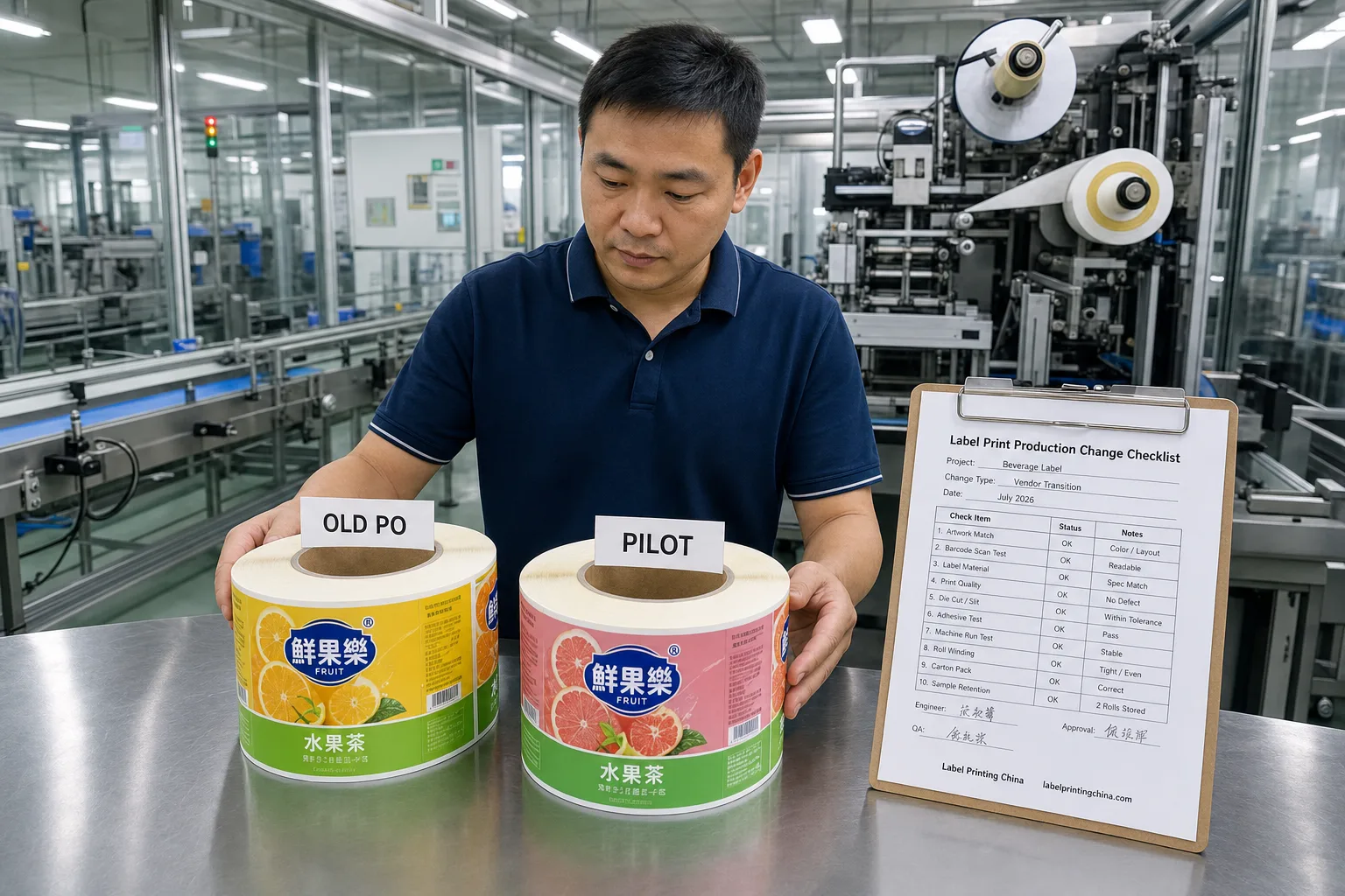 Label Supplier Transition Pilot Roll Compare
