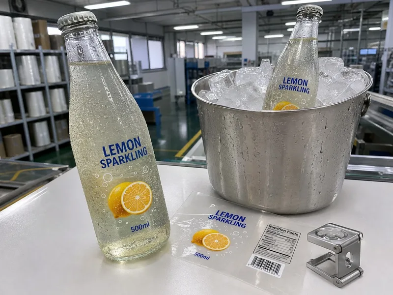 Clear BOPP label no look glass bottle