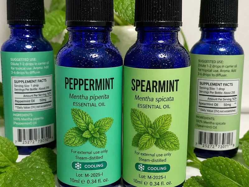 mint family essential oil labels
