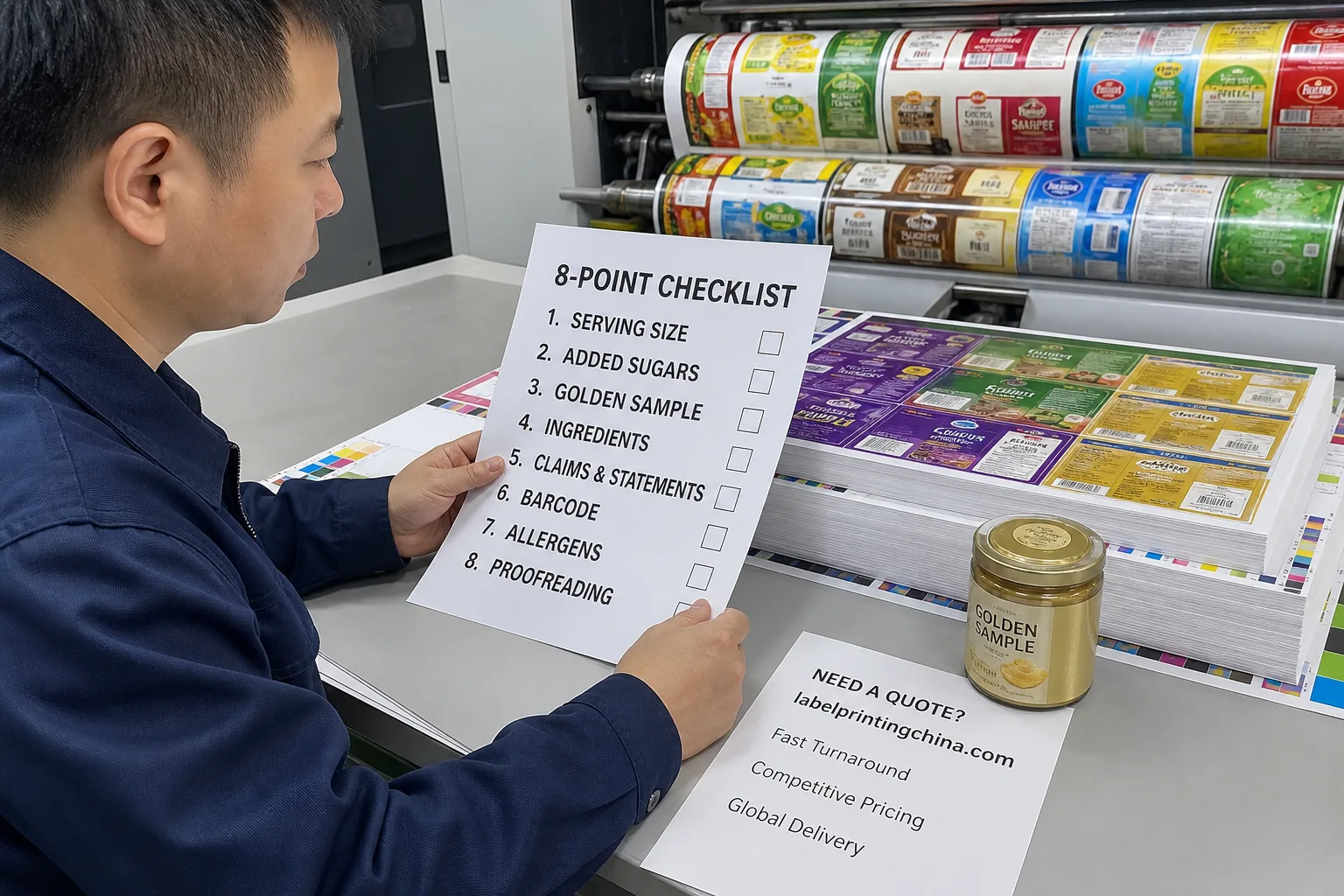 Nutrition Label Prepress Eight Point Checklist Desk