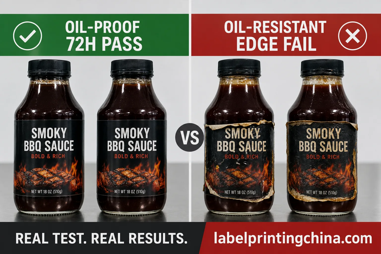 Oil Proof Vs Oil Resistant Sauce Label Comparison