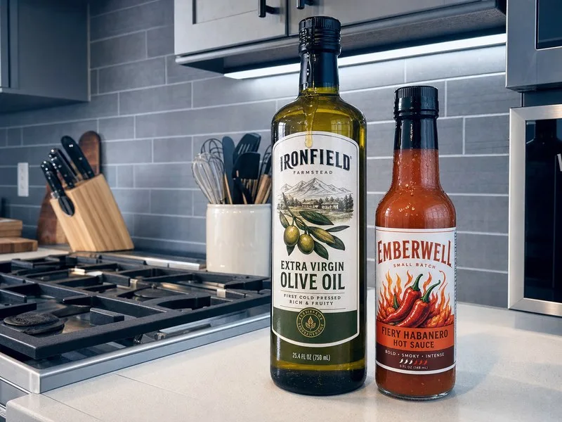 oil resistant waterproof labels sauce bottles