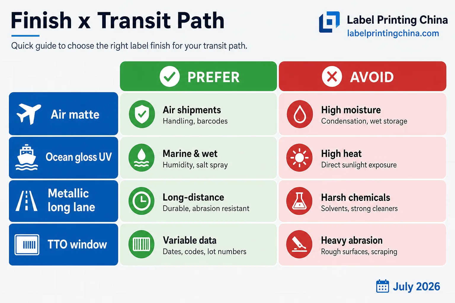Prefer avoid finish transit path decision matrix chart