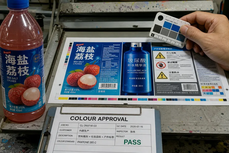 printed label color proof