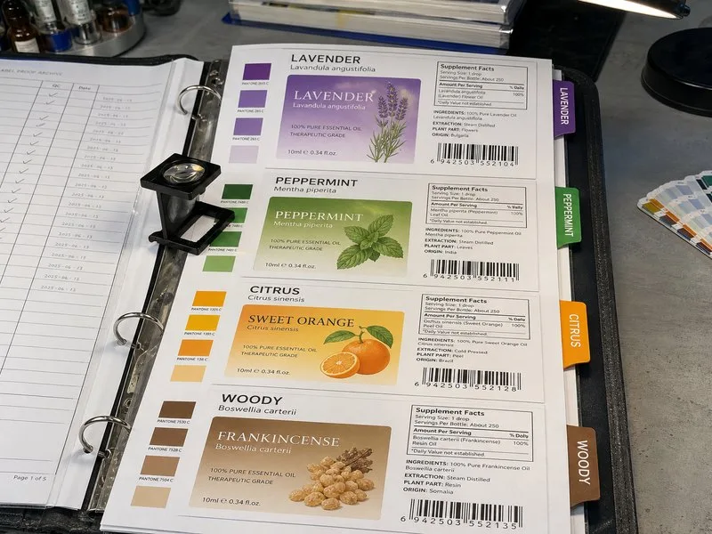 proof archive essential oil labels