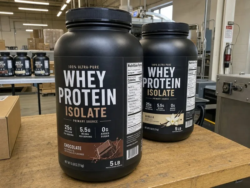 Protein powder tub wrap label