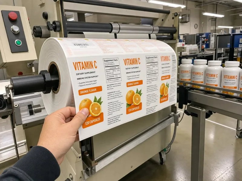 Roll labels for supplement bottles