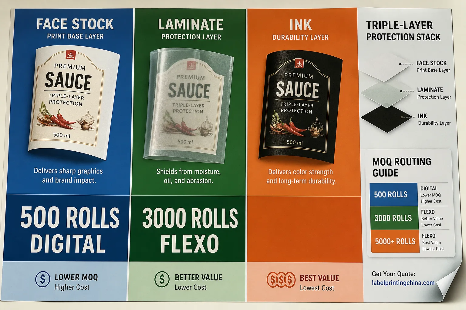 Sauce Label Triple Stack Moq Routing Desk